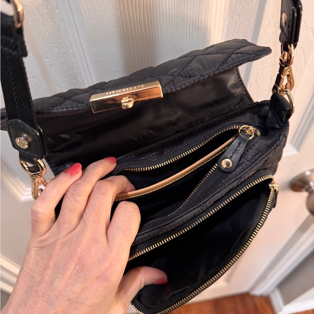 Black Quilted Crossbody Bag - Picture 3 of 5